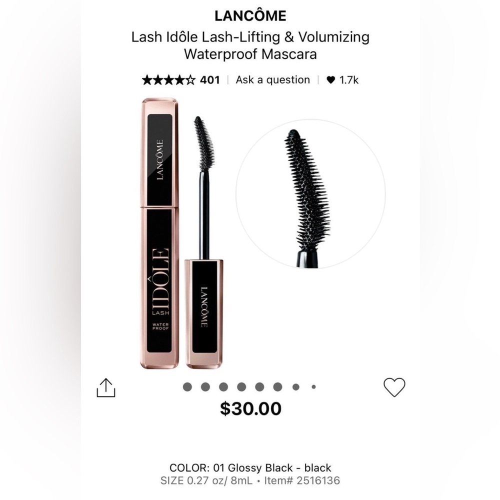 Lancôme Mascara Idôle Lash Lifting Volumizing + Lancôme Cils Booster ($75) - Picture 3 of 4